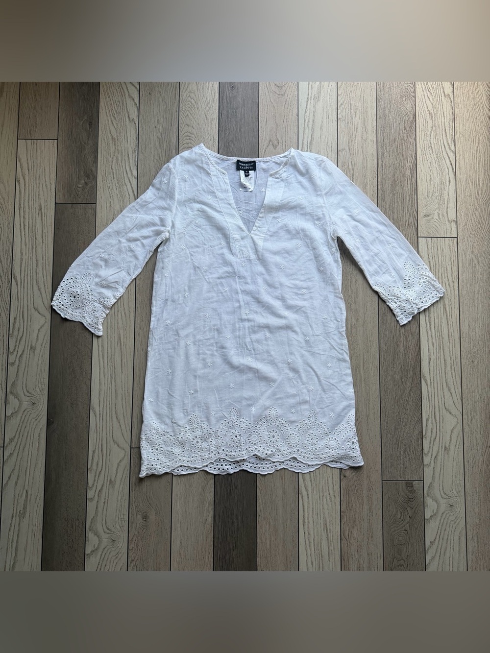 Miraclesuit x Talbots White Eyelet Tunic Top size M 100 cotton